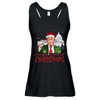 ILl Be Home For Christmas Xmas Trump Pajamas Holiday Santa Ladies Essential Flowy Tank