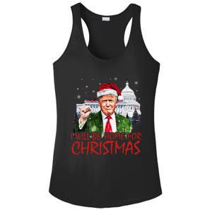 ILl Be Home For Christmas Xmas Trump Pajamas Holiday Santa Ladies PosiCharge Competitor Racerback Tank