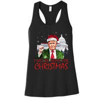 ILl Be Home For Christmas Xmas Trump Pajamas Holiday Santa Women's Racerback Tank