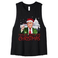 ILl Be Home For Christmas Xmas Trump Pajamas Holiday Santa Women's Racerback Cropped Tank