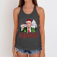 ILl Be Home For Christmas Xmas Trump Pajamas Holiday Santa Women's Knotted Racerback Tank