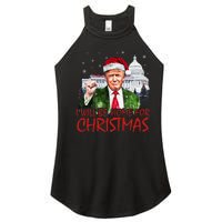 ILl Be Home For Christmas Xmas Trump Pajamas Holiday Santa Women's Perfect Tri Rocker Tank