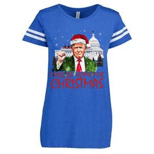 ILl Be Home For Christmas Xmas Trump Pajamas Holiday Santa Enza Ladies Jersey Football T-Shirt