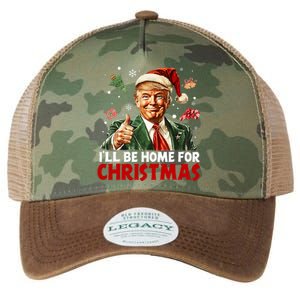 ILl Be Home For Christmas Santa Funny Trump Xmas Pajamas Legacy Tie Dye Trucker Hat