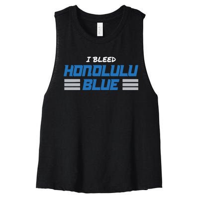 I Bleed Honolulu Blue Women's Racerback Cropped Tank