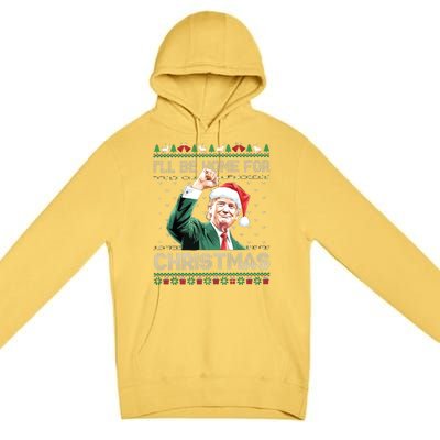 ILl Be Home For Christmas Funny Trump 2024 Ugly Christmas Premium Pullover Hoodie