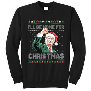 ILl Be Home For Christmas Funny Trump 2024 Ugly Christmas Sweatshirt