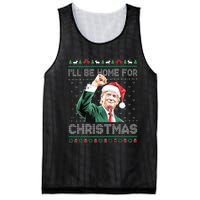 ILl Be Home For Christmas Funny Trump 2024 Ugly Christmas Mesh Reversible Basketball Jersey Tank