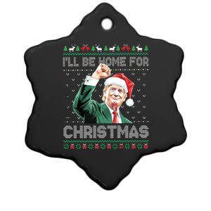 ILl Be Home For Christmas Funny Trump 2024 Ugly Christmas Ceramic Star Ornament