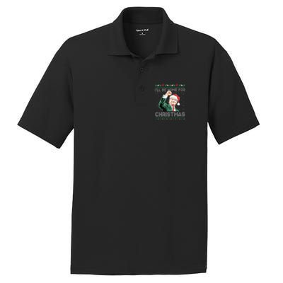 ILl Be Home For Christmas Funny Trump 2024 Ugly Christmas PosiCharge RacerMesh Polo