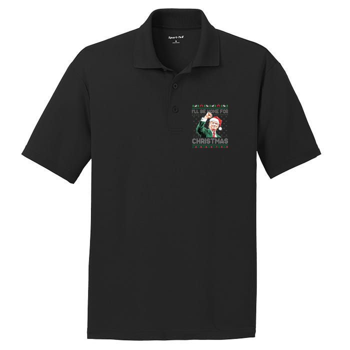 ILl Be Home For Christmas Funny Trump 2024 Ugly Christmas PosiCharge RacerMesh Polo