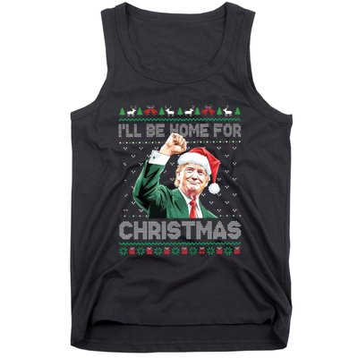 ILl Be Home For Christmas Funny Trump 2024 Ugly Christmas Tank Top