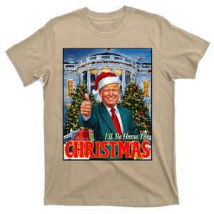 ILl Be Home For Christmas Santa Funny Trump Xmas On Back T-Shirt