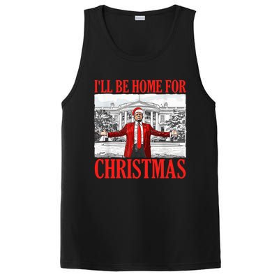 ILl Be Home For Christmas Santa Funny Trump Xmas Pajamas PosiCharge Competitor Tank