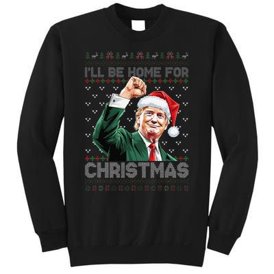 ILl Be Home For Christmas Santa Trump Xmas Ugly Pajamas Sweatshirt