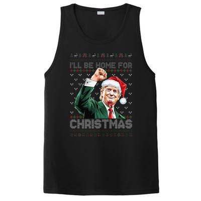 ILl Be Home For Christmas Santa Trump Xmas Ugly Pajamas PosiCharge Competitor Tank