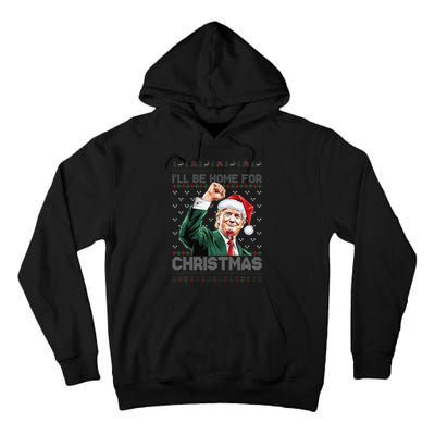 ILl Be Home For Christmas Santa Trump Xmas Ugly Pajamas Tall Hoodie