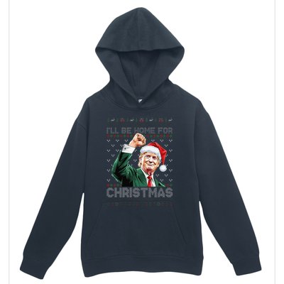 ILl Be Home For Christmas Santa Trump Xmas Ugly Pajamas Urban Pullover Hoodie