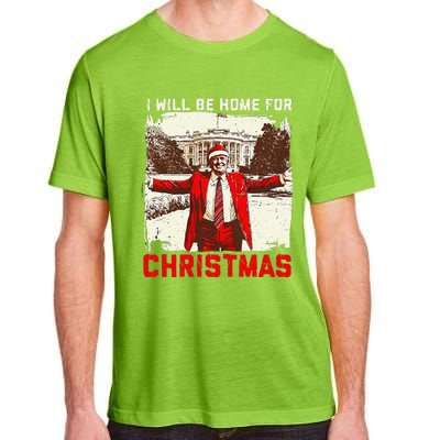 ILl Be Home For Christmas Funny Trump Santa Xmas 2024 Adult ChromaSoft Performance T-Shirt