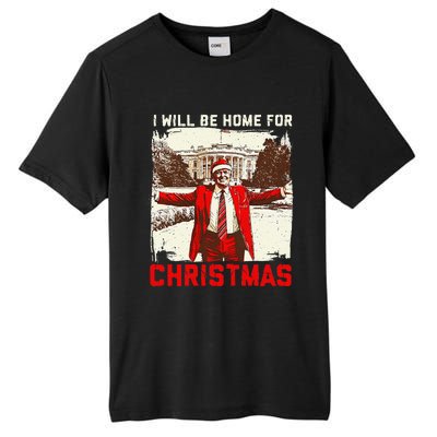 ILl Be Home For Christmas Funny Trump Santa Xmas 2024 Tall Fusion ChromaSoft Performance T-Shirt