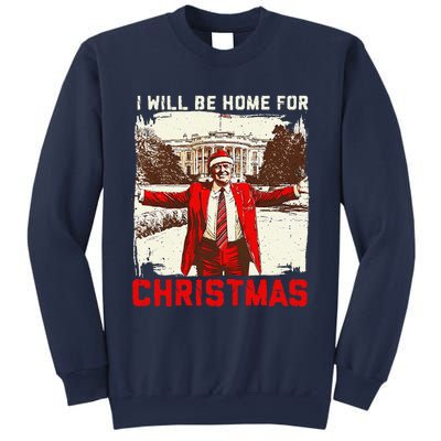 ILl Be Home For Christmas Funny Trump Santa Xmas 2024 Sweatshirt