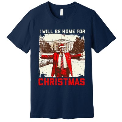 ILl Be Home For Christmas Funny Trump Santa Xmas 2024 Premium T-Shirt