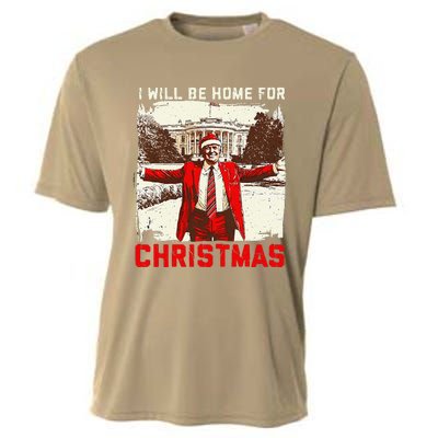 ILl Be Home For Christmas Funny Trump Santa Xmas 2024 Cooling Performance Crew T-Shirt