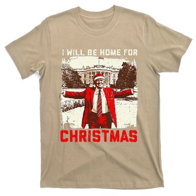 ILl Be Home For Christmas Funny Trump Santa Xmas 2024 T-Shirt