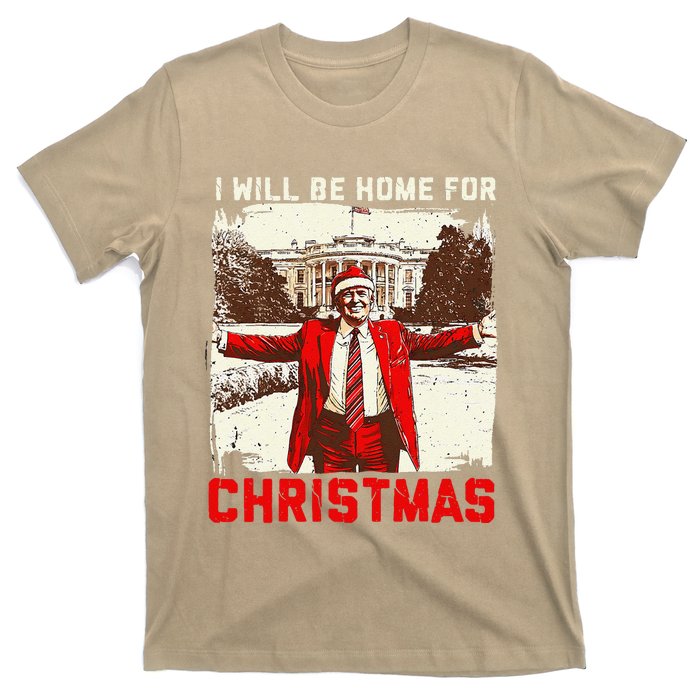 ILl Be Home For Christmas Funny Trump Santa Xmas 2024 T-Shirt