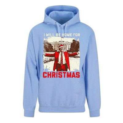 ILl Be Home For Christmas Funny Trump Santa Xmas 2024 Unisex Surf Hoodie