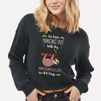 I've Been Hanging Out With My Kindergarten Class 100 Days Cool Gift Cropped Pullover Crew