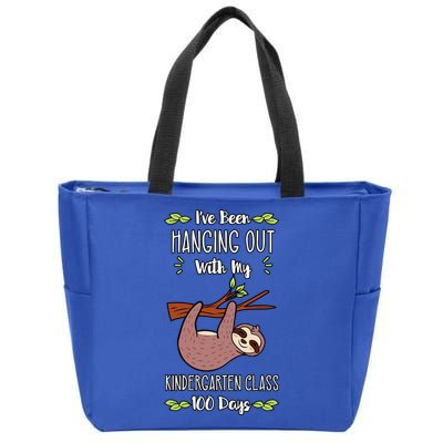 I've Been Hanging Out With My Kindergarten Class 100 Days Cool Gift Zip Tote Bag