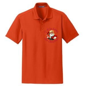 ILl Be Home For Christmas Santa Funny Trump Xmas Gift Dry Zone Grid Polo