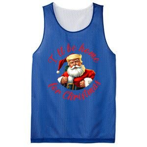 ILl Be Home For Christmas Santa Funny Trump Xmas Gift Mesh Reversible Basketball Jersey Tank