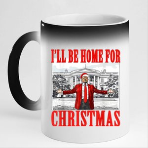 ILl Be Home For Christmas Funny Donald Trump 11oz Black Color Changing Mug