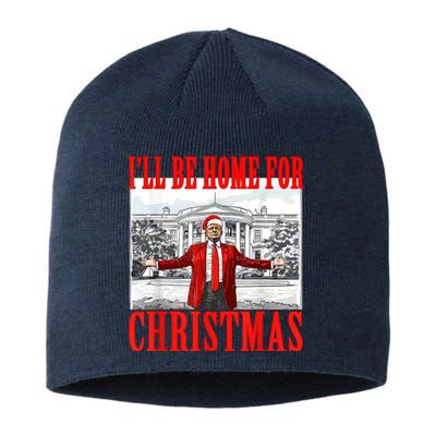 ILl Be Home For Christmas Funny Donald Trump Sustainable Beanie