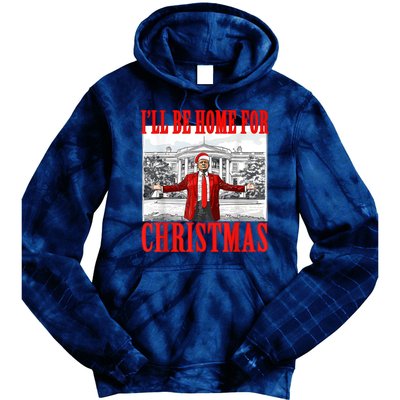 ILl Be Home For Christmas Funny Donald Trump Tie Dye Hoodie