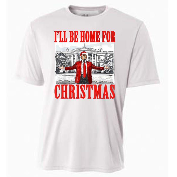 ILl Be Home For Christmas Funny Donald Trump Cooling Performance Crew T-Shirt