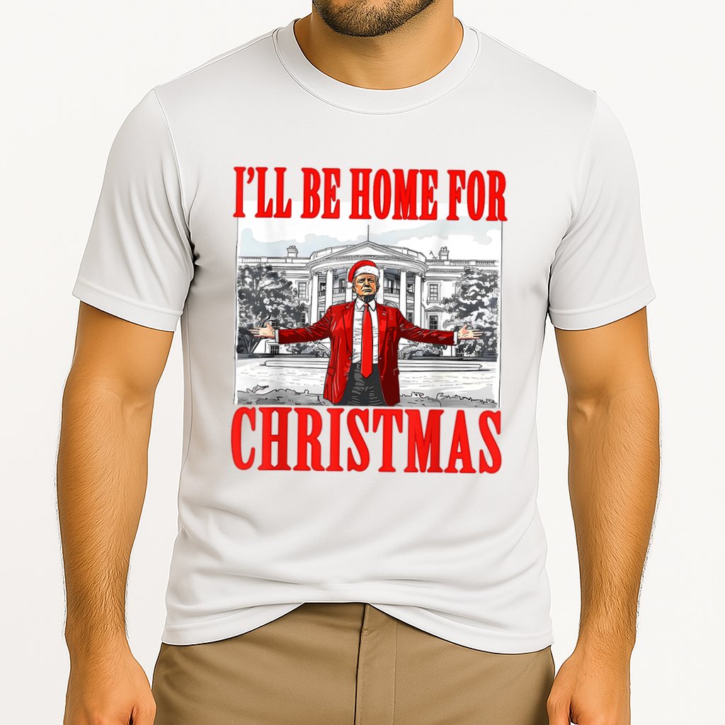 ILl Be Home For Christmas Funny Donald Trump Cooling Performance Crew T-Shirt