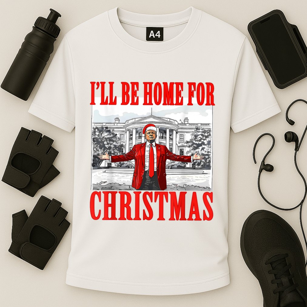 ILl Be Home For Christmas Funny Donald Trump Cooling Performance Crew T-Shirt