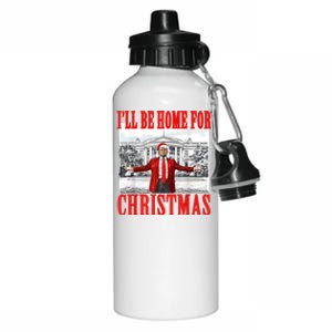 ILl Be Home For Christmas Funny Donald Trump Aluminum Water Bottle