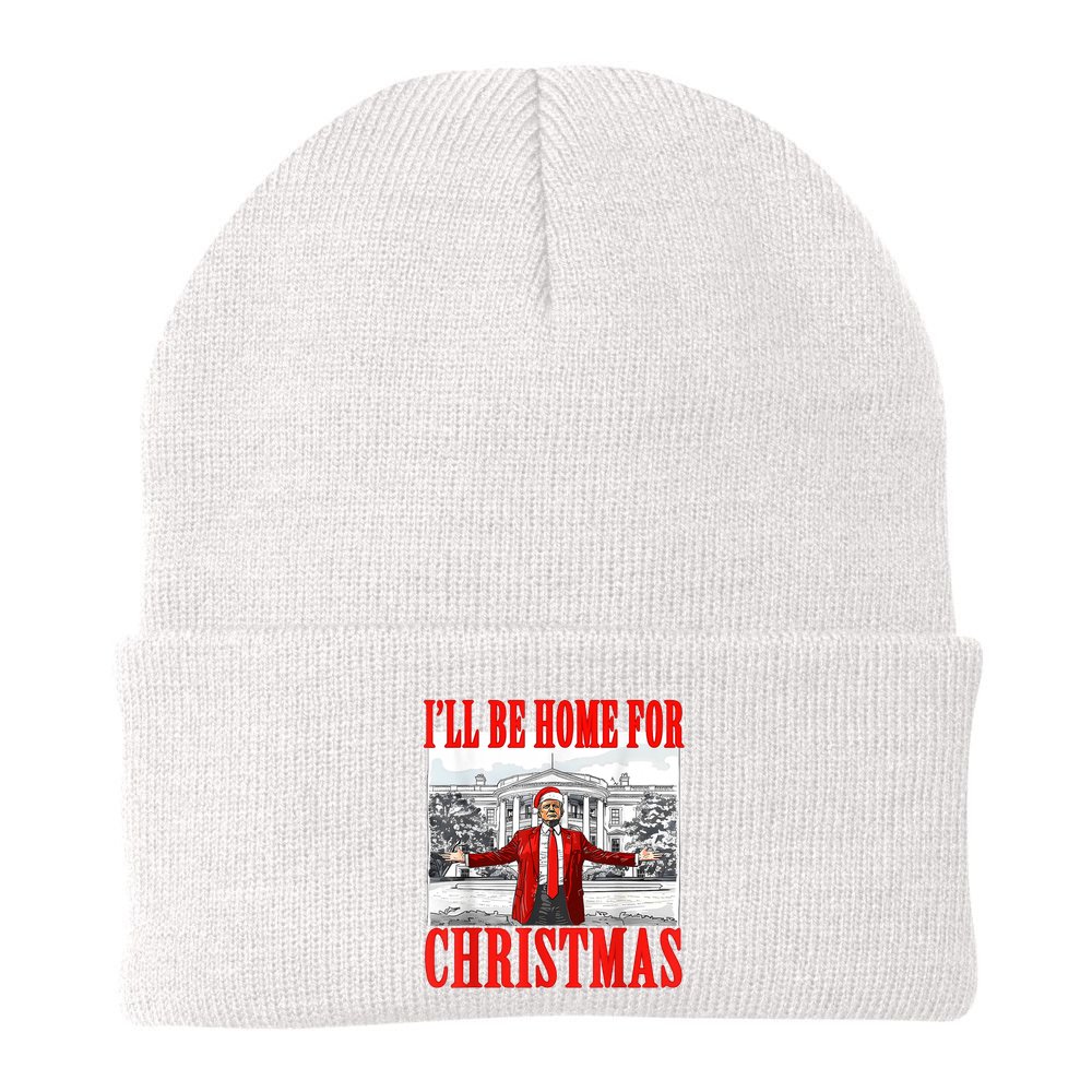 ILl Be Home For Christmas Funny Donald Trump Beanie
