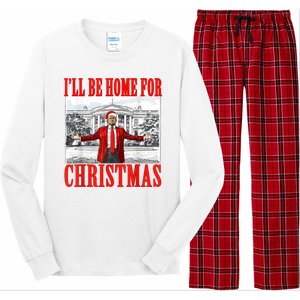 ILl Be Home For Christmas Funny Donald Trump Long Sleeve Pajama Set