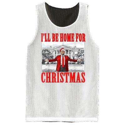 ILl Be Home For Christmas Funny Donald Trump Mesh Reversible Basketball Jersey Tank