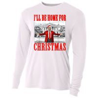 ILl Be Home For Christmas Funny Donald Trump Cooling Performance Long Sleeve Crew