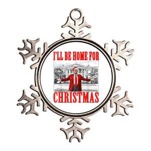 ILl Be Home For Christmas Funny Donald Trump Metallic Star Ornament