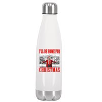 ILl Be Home For Christmas Funny Donald Trump Stainless Steel Insulated Water Bottle