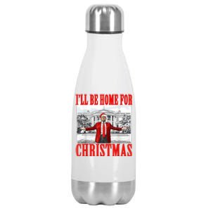 ILl Be Home For Christmas Funny Donald Trump Stainless Steel Insulated Water Bottle