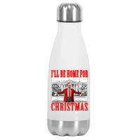 ILl Be Home For Christmas Funny Donald Trump Stainless Steel Insulated Water Bottle