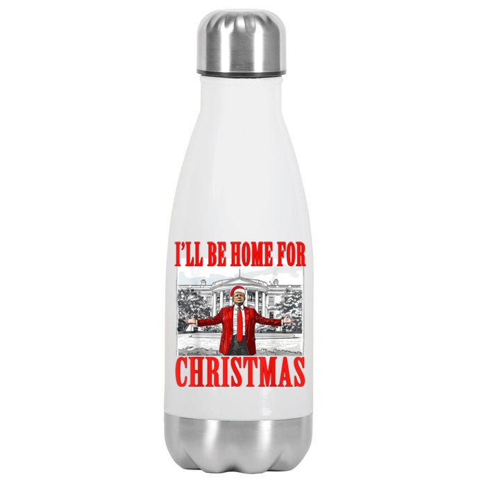 ILl Be Home For Christmas Funny Donald Trump Stainless Steel Insulated Water Bottle